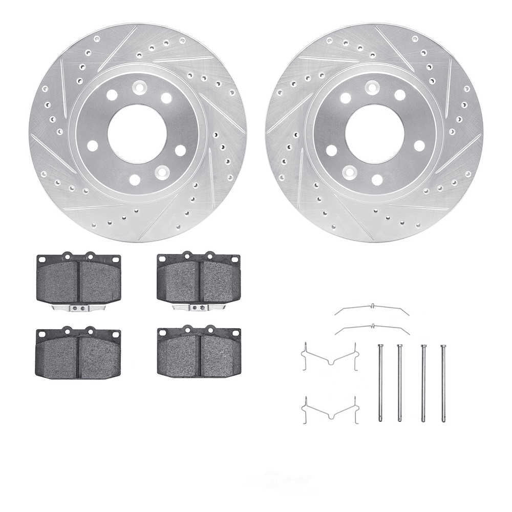 Dynamic Friction Company 7512-80103 DFC Rotors-Drilled and Slotted-Silver with 5000 Advanced Brake