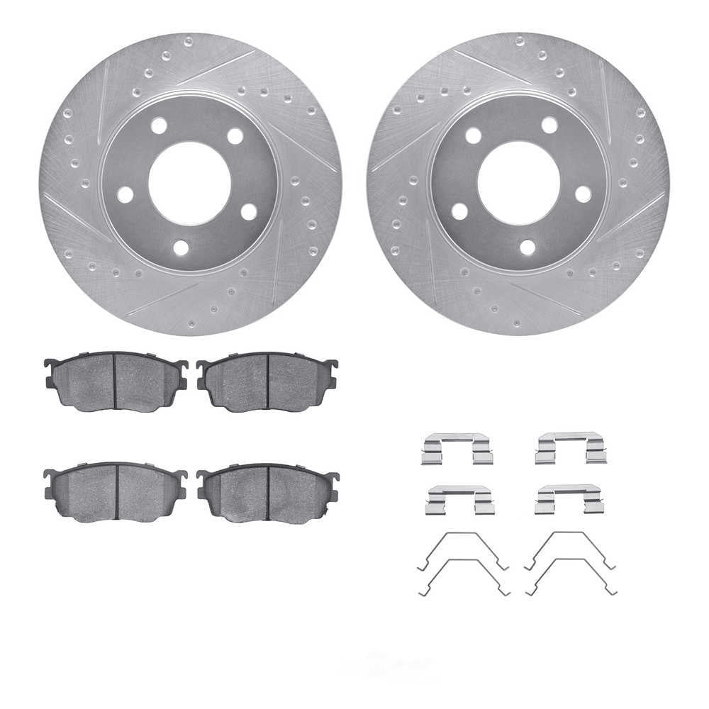 Dynamic Friction Company 7512-80137 DFC Rotors-Drilled and Slotted-Silver with 5000 Advanced Brake