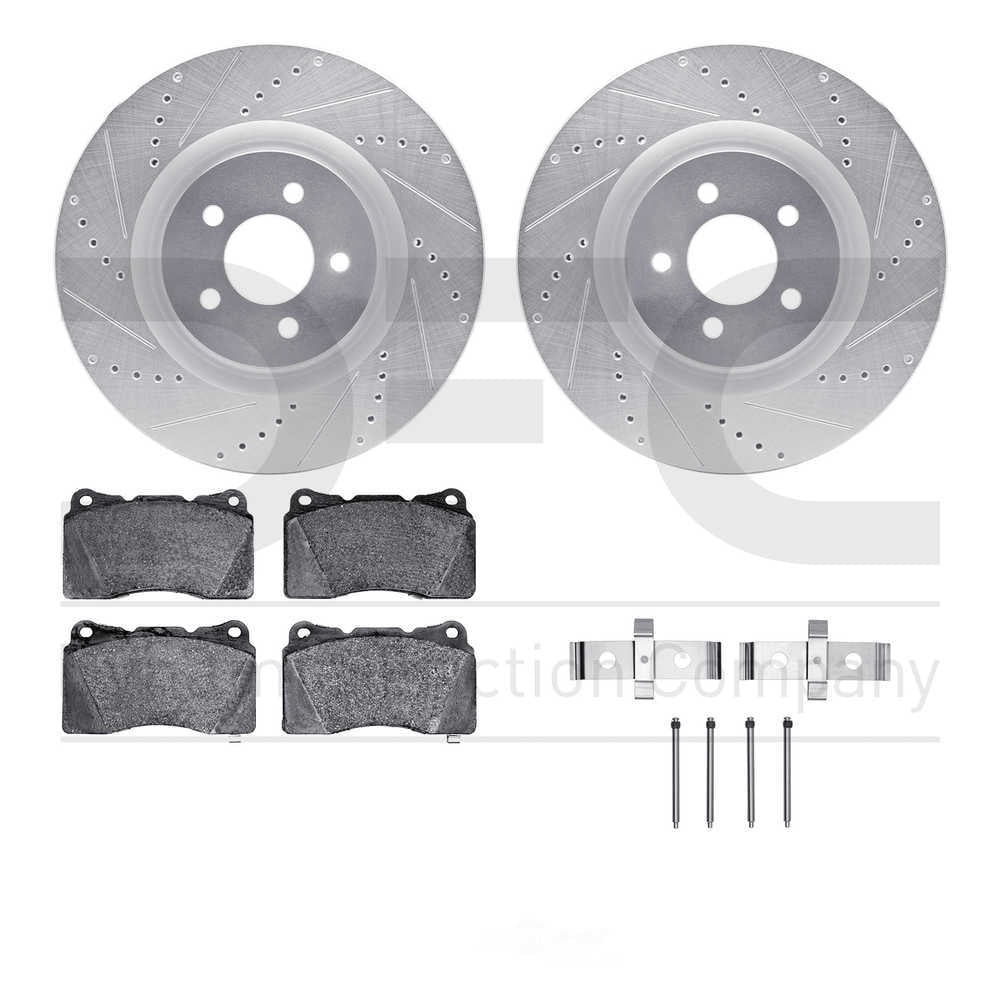 Dynamic Friction Company 7512-99054 DFC Rotors-Drilled and Slotted-Silver with 5000 Advanced Brake