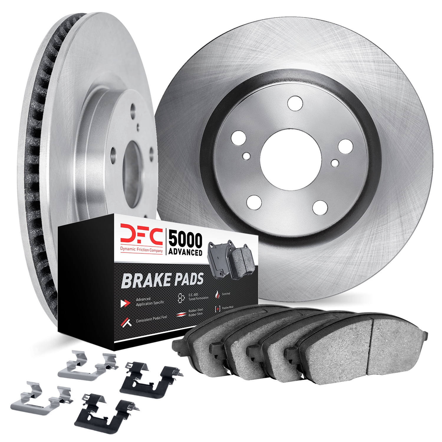 Dynamic Friction Company 6512-63120 DFC Rotors with 5000 Advanced Brake Pads includes Hardware