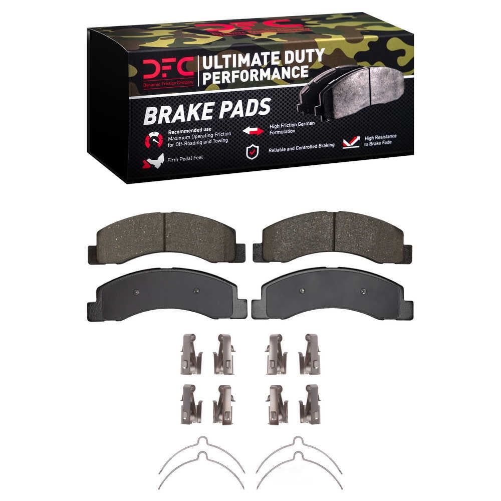 Dynamic Friction Company 1400-0756-01 DFC Ultimate Duty Performance Brake Pads and Hardware Kit