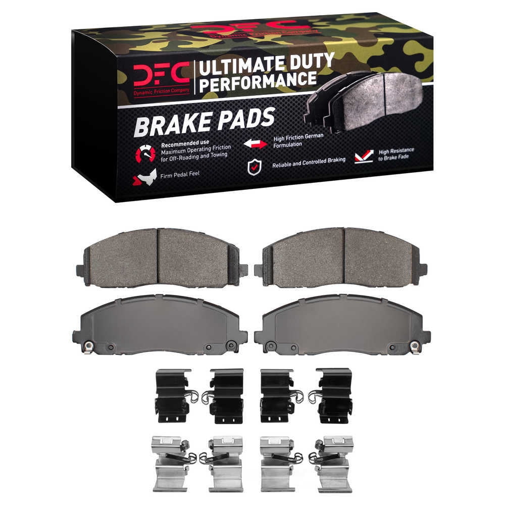 Dynamic Friction Company 1400-1589-01 DFC Ultimate Duty Performance Brake Pads and Hardware Kit