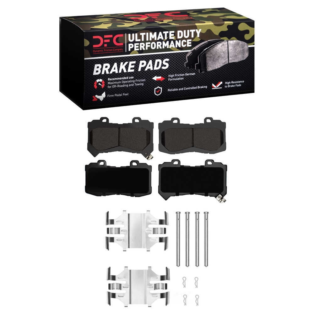 Dynamic Friction Company 1400-1802-01 DFC Ultimate Duty Performance Brake Pads and Hardware Kit