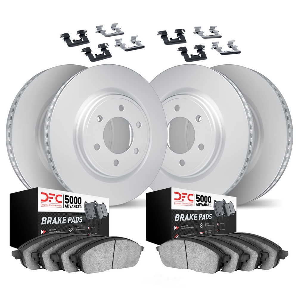 Dynamic Friction Company 9514-47031 DFC Hi-Carbon Alloy GEOMET Coated Rotors with 5000 Advanced