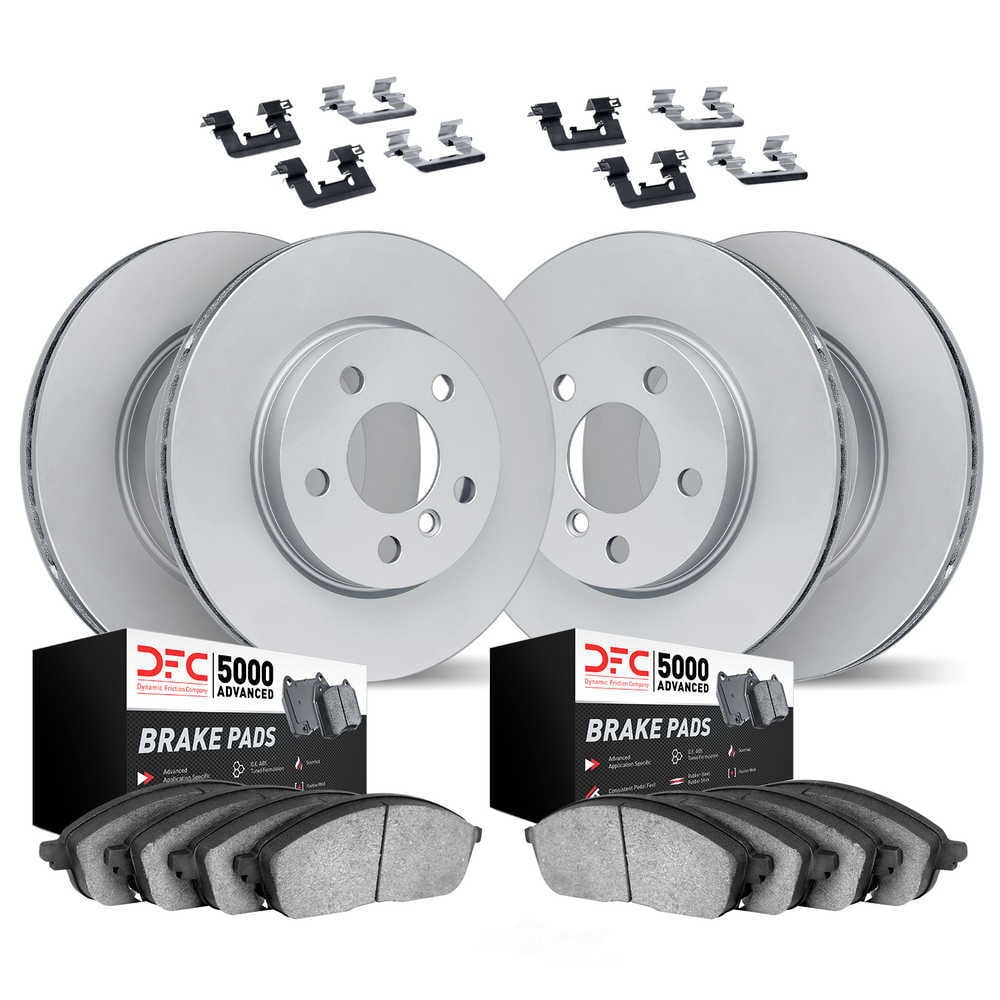 Dynamic Friction Company 9514-73105 DFC Hi-Carbon Alloy GEOMET Coated Rotors with 5000 Advanced