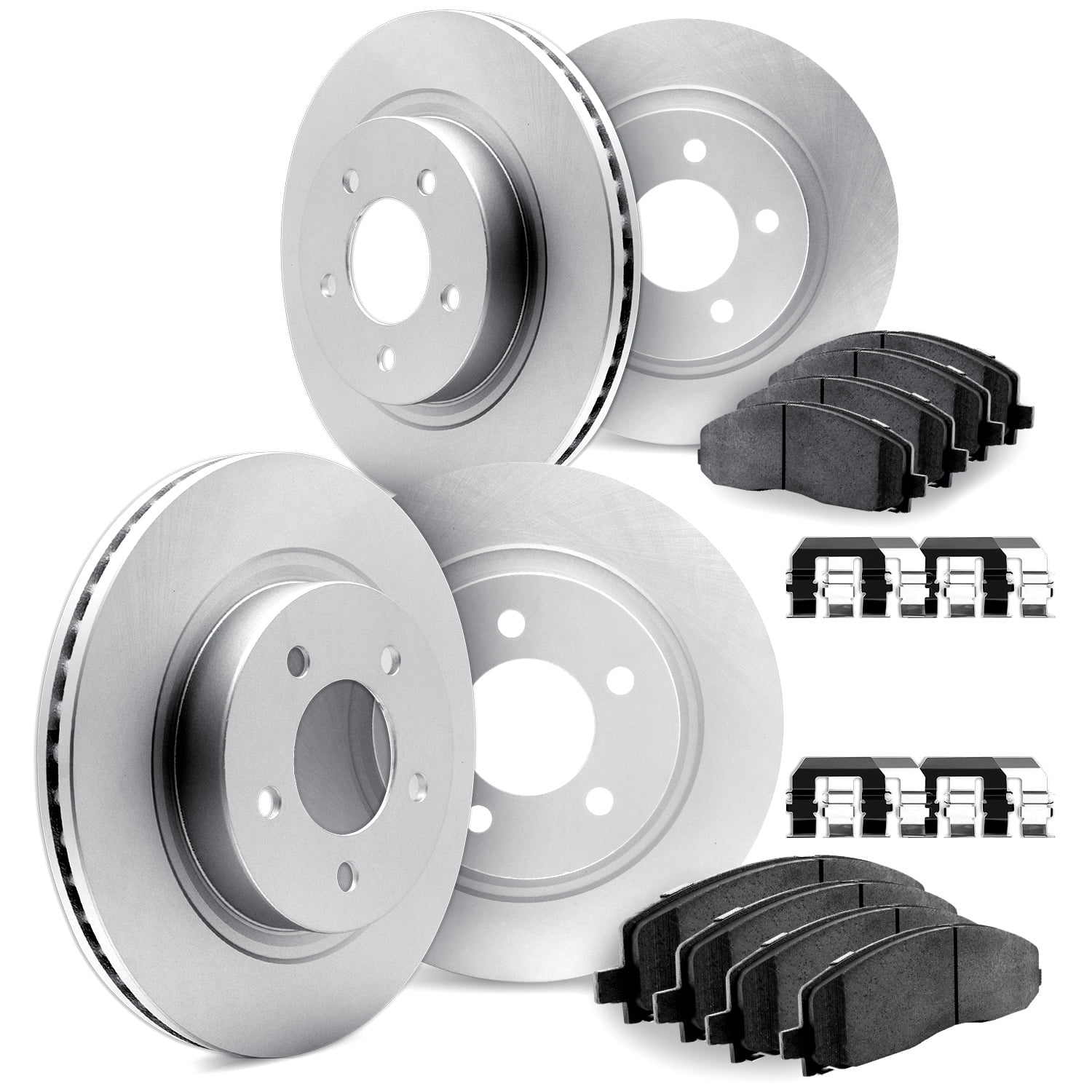 Dynamic Friction Company Front and Rear Brake Geospec Rotors with 5000 Euro Ceramic Brake Pads includes Hardware - 4614-10315