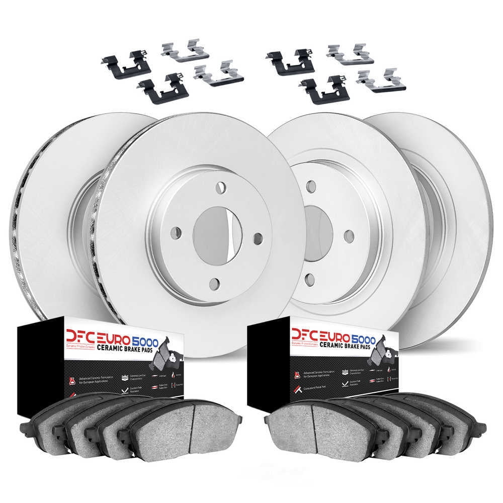DFC 5000 Euro Ceramic Brake Pads and Hardware Kit - Archived 4614-10316 DFC Geospec Rotors with