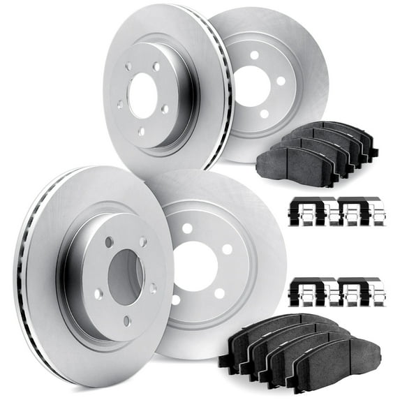 Dynamic Friction Company Front and Rear Brake Geospec Rotors with Ultimate Duty Performance Brake Pads includes Hardware - 4414-76003