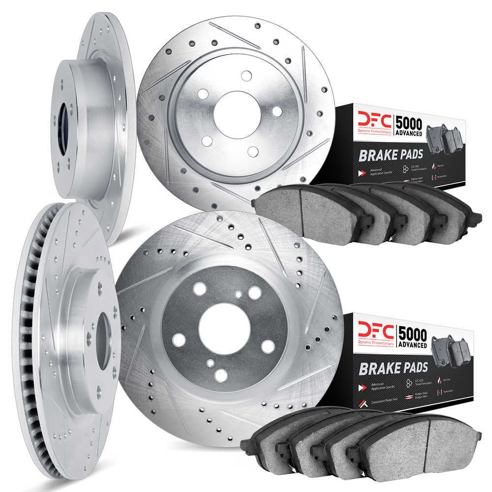 DFC 5000 Euro Ceramic Brake Pads and Hardware Kit - Archived 7504-40219 DFC Rotors-Drilled and