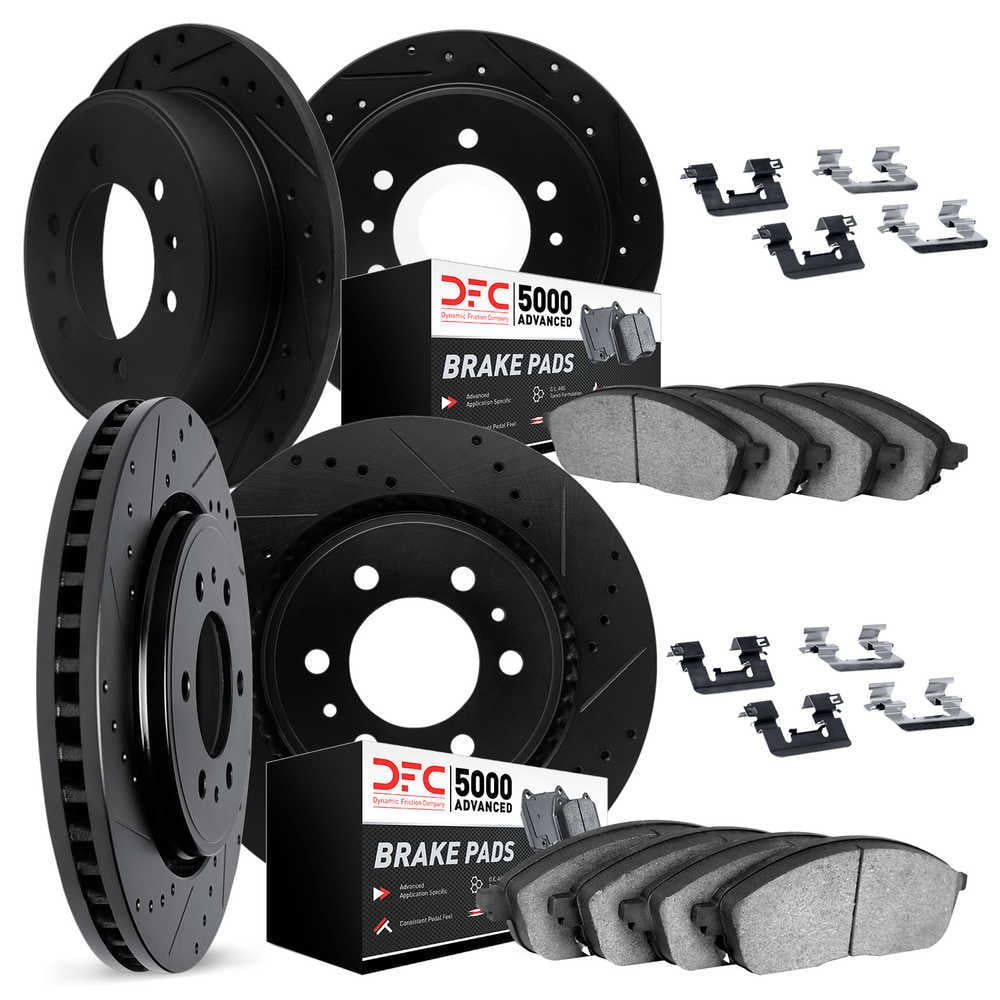 DFC 5000 Euro Ceramic Brake Pads and Hardware Kit - Archived 7514-37001 DFC Rotors-Drilled and