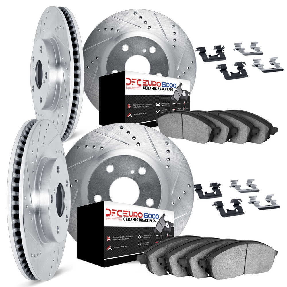 DFC 5000 Euro Ceramic Brake Pads and Hardware Kit - Archived 7614-67004 DFC Rotors-Drilled and