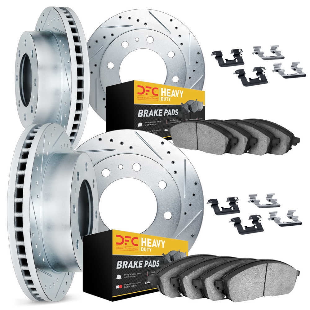 Dynamic Friction Company 7214-99063 DFC Rotors-Drilled and Slotted-Silver with Heavy Duty Brake