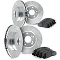 thumbnail image 1 of Dynamic Friction Company Front and Rear Brake Rotors Drilled and Slotted Silver with Ultimate Duty Performance Brake Pads - 7404-42007, 1 of 3