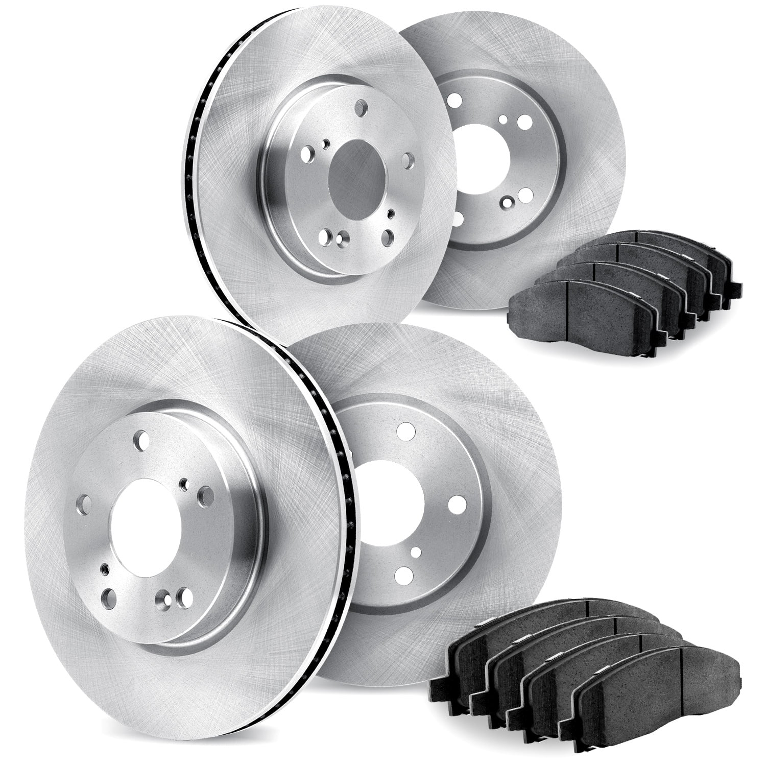 Dynamic Friction Company Front and Rear Brake Rotors with 5000 Advanced Brake Pads - 6504-48060