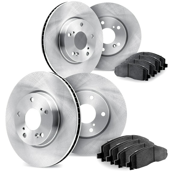 Dynamic Friction Company Front and Rear Brake Rotors with 5000 Advanced Brake Pads - 6504-74196