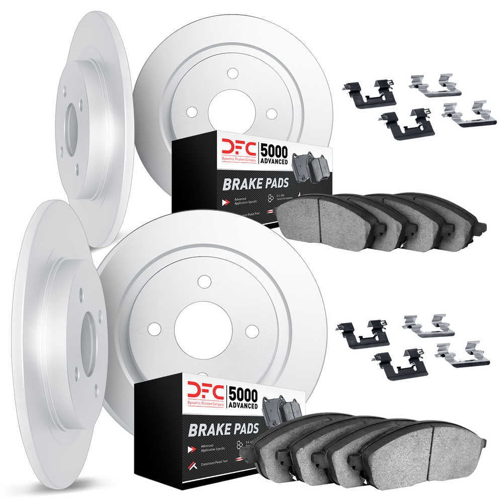 Dynamic Friction Company 6514-07010 DFC Rotors with 5000 Advanced Brake Pads includes Hardware