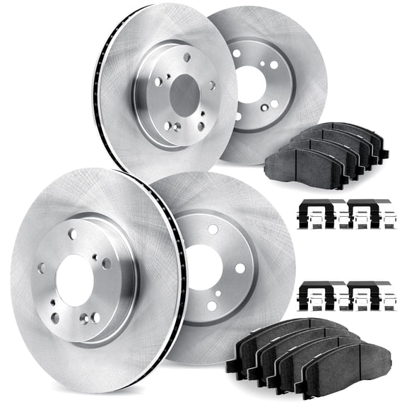 Dynamic Friction Company Front and Rear Brake Rotors with 5000 Advanced Brake Pads includes Hardware - 6514-21027