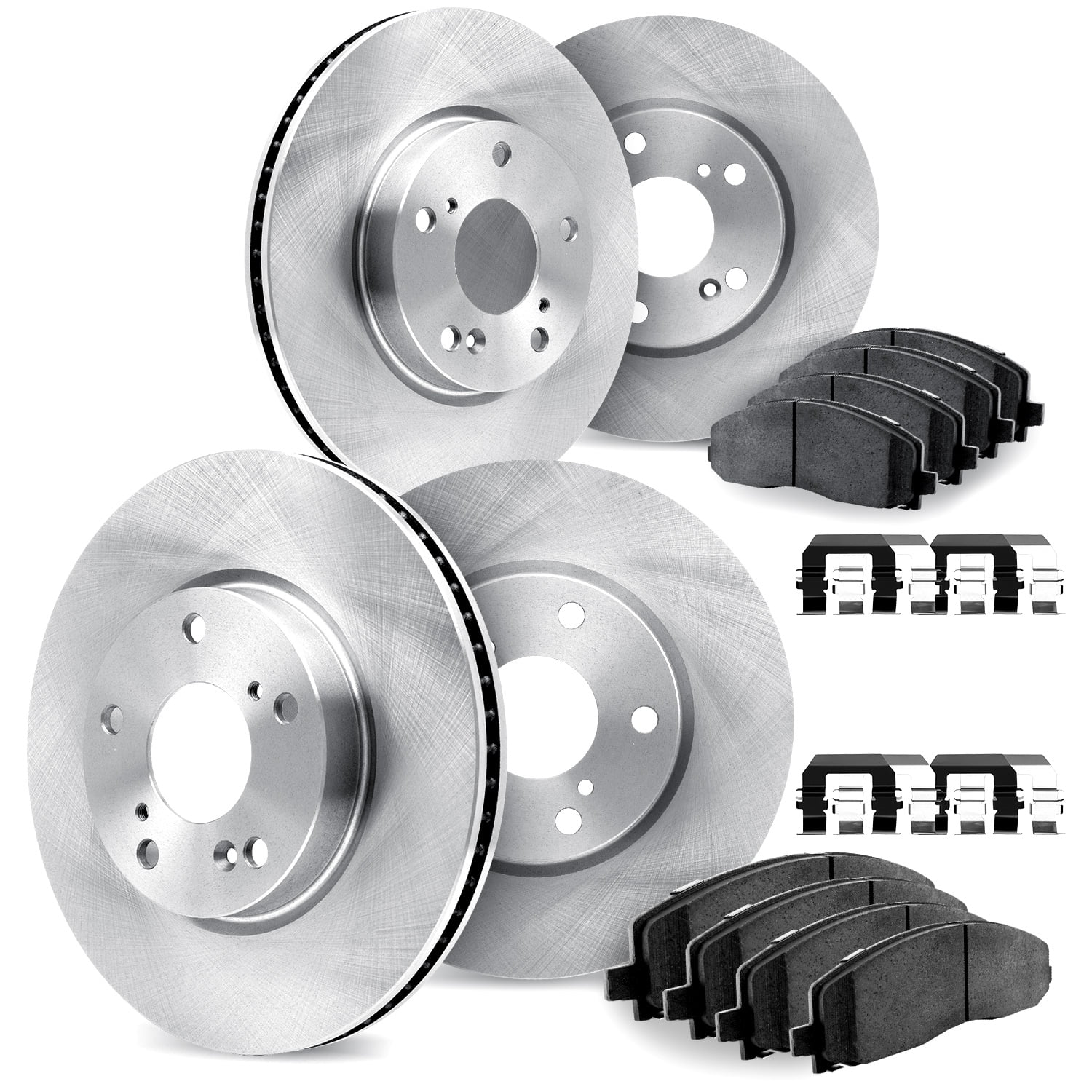 Dynamic Friction Company Front and Rear Brake Rotors with 5000 Advanced Brake Pads includes Hardware - 6514-47005