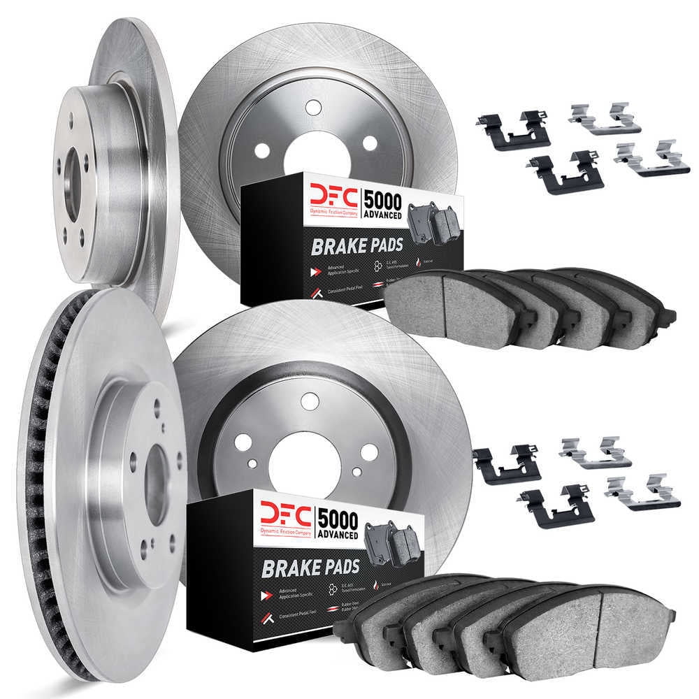 Dynamic Friction Company 6514-80143 DFC Rotors with 5000 Advanced Brake Pads includes Hardware