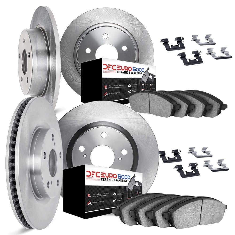 Dynamic Friction Company 6614-11096 DFC Rotors with EURO 5000 Ceramic Brake Pads includes Hardware