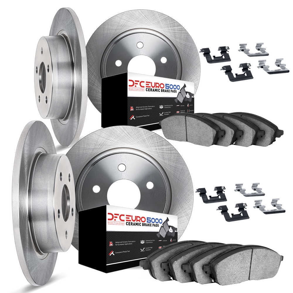 Dynamic Friction Company 6614-27000 DFC Rotors with EURO 5000 Ceramic Brake Pads includes Hardware