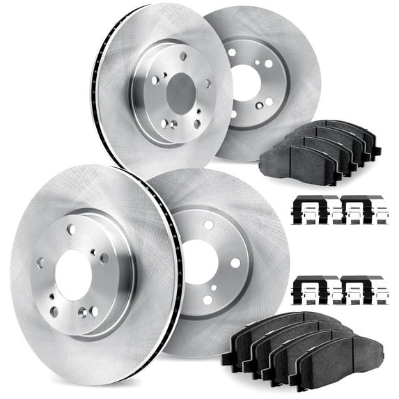 Dynamic Friction Company Front and Rear Brake Rotors with Heavy Duty Brake Pads includes Hardware - 6214-48221