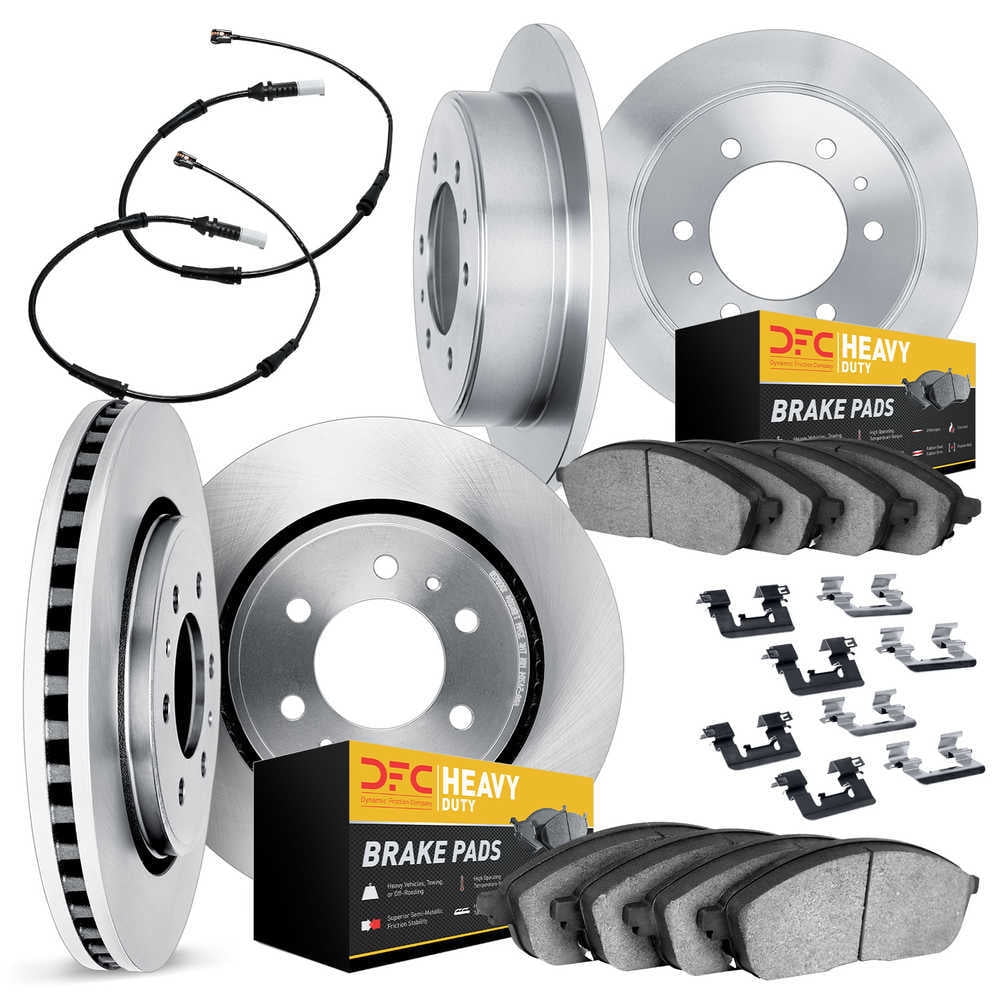 Dynamic Friction Company 6224-40042 DFC Rotors with Heavy Duty Brake Pads includesSensor and