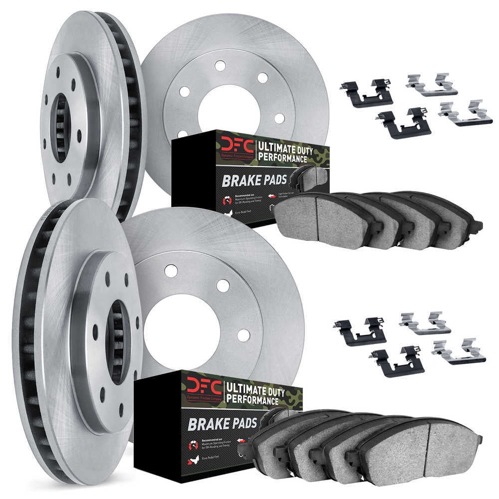 DFC 5000 Euro Ceramic Brake Pads and Hardware Kit - Archived 6414-54102 DFC Rotors with Ultimate