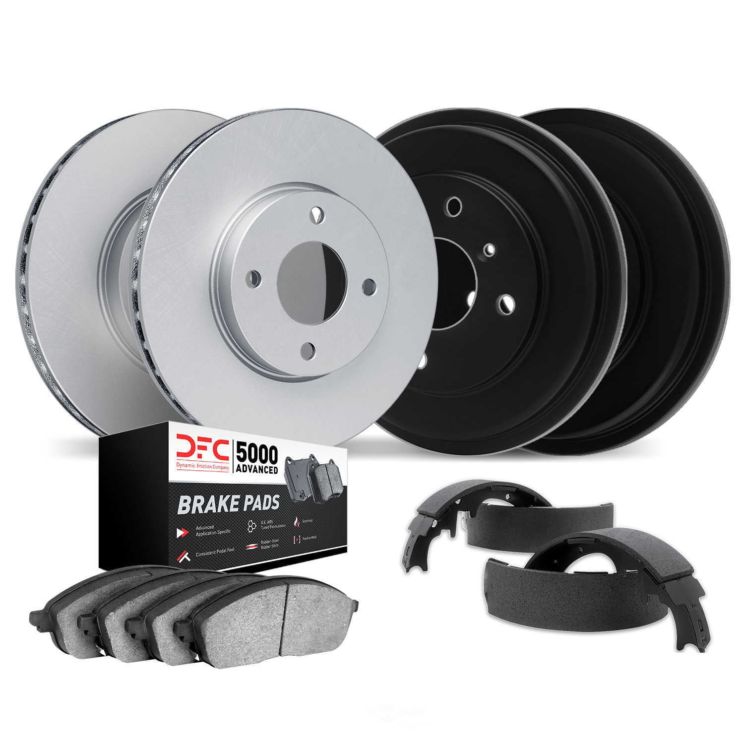 Dynamic Friction Company 4504-92000 DFC Geospec Rotors w/5000 Advanced Brake Pads includes DFC