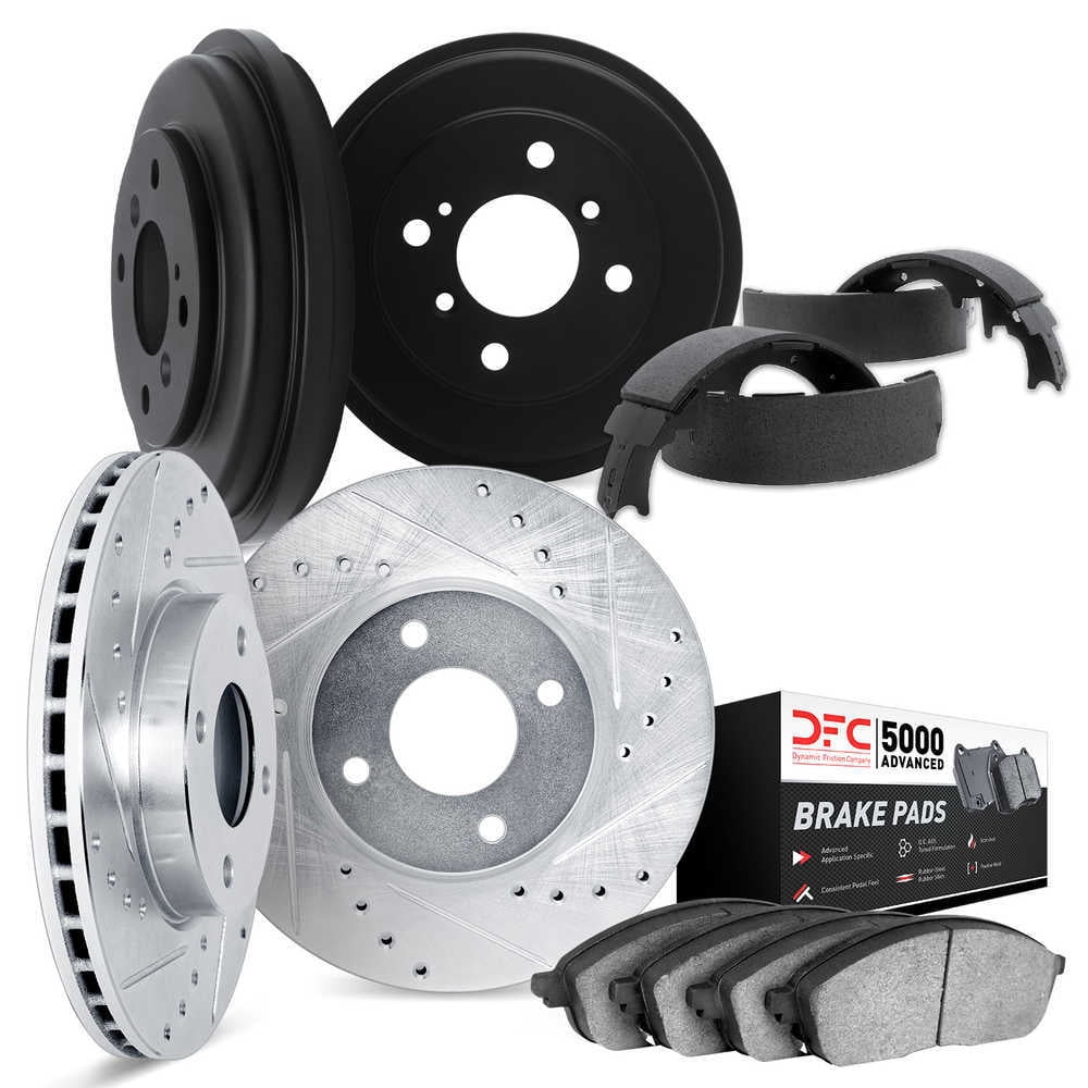 Dynamic Friction Company 7504-92007 DFC Rotors-Drilled and Slotted-Silver w/5000 Advanced Brake