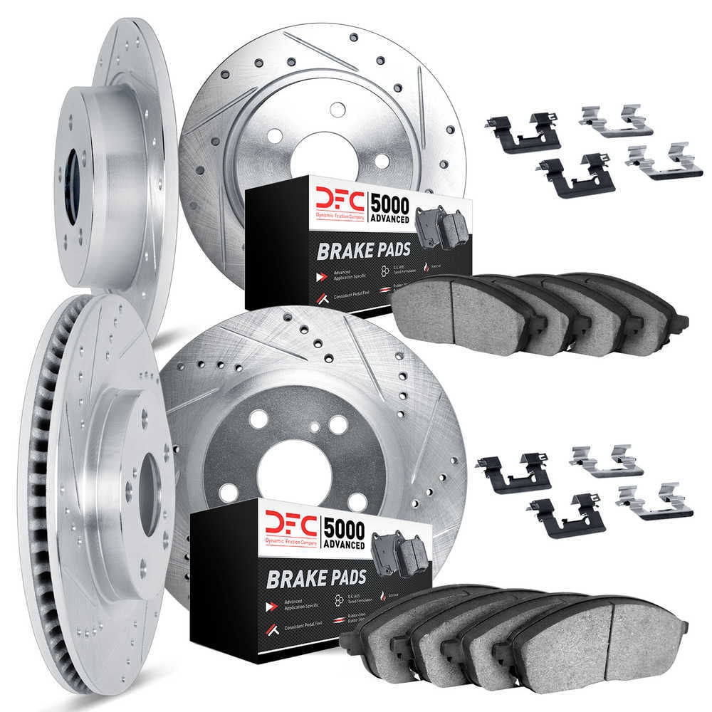 DFC 5000 Euro Ceramic Brake Pads and Hardware Kit - Archived 7514-40253 DFC Rotors-Drilled and