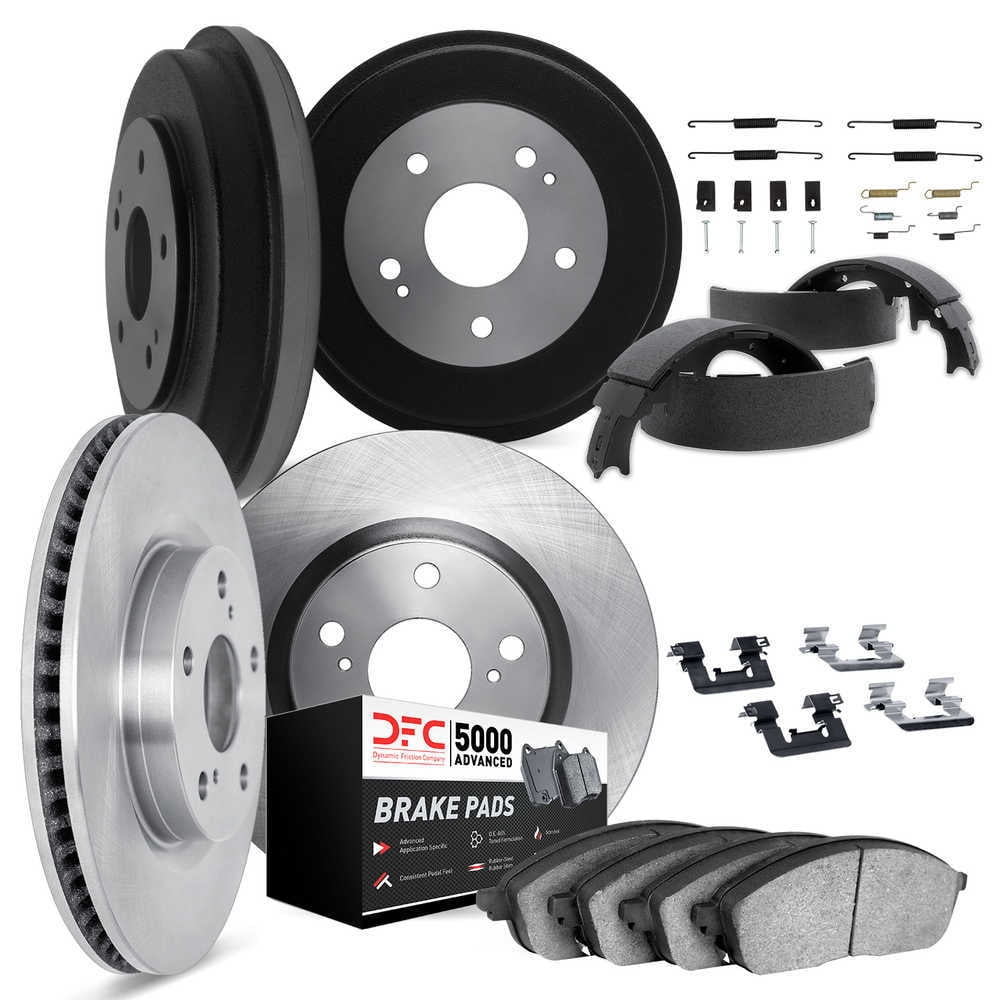 Dynamic Friction Company 6514-50052 DFC Rotors with 5000 Advanced Brake Pads includes DFC Drums