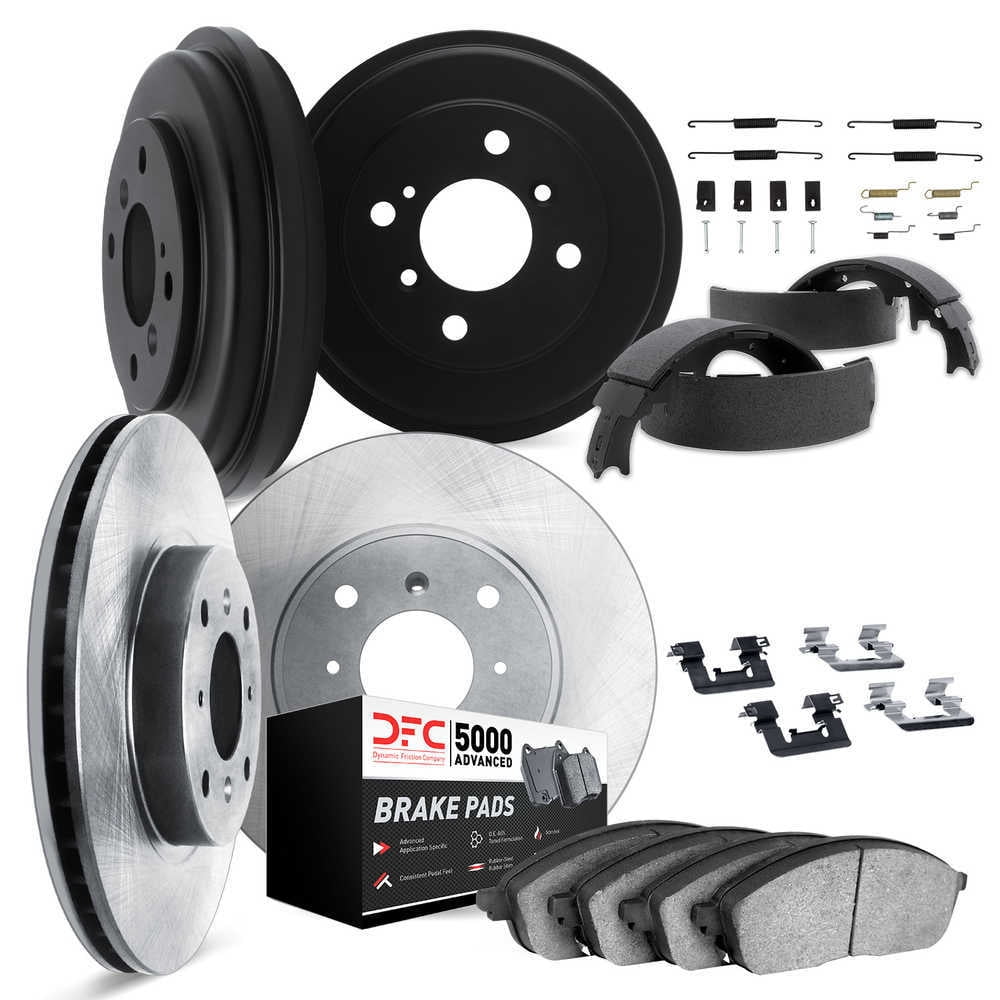 Dynamic Friction Company 6514-76405 DFC Rotors with 5000 Advanced Brake Pads includes DFC Drums
