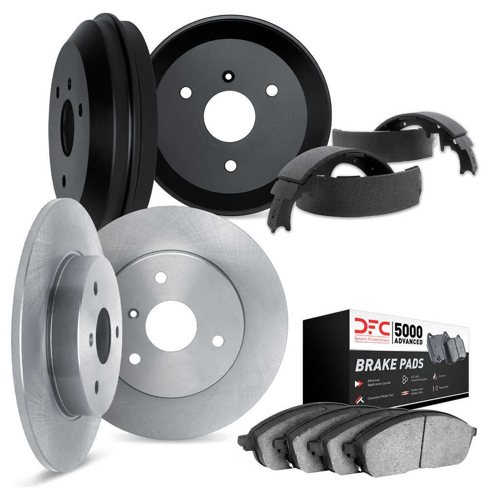 Dynamic Friction Company 6504-63000 DFC Rotors w/5000 Advanced Brake Pads includes DFC Drums and