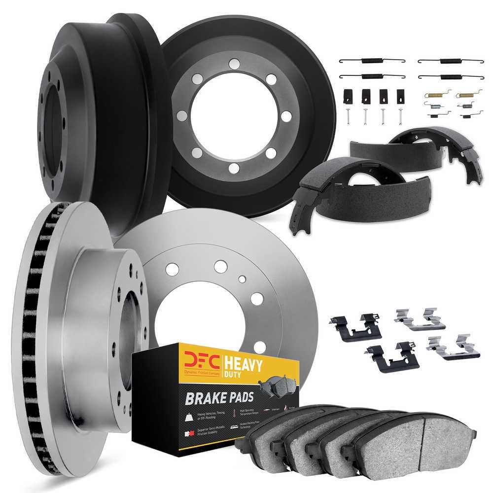 Dynamic Friction Company 6214-48087 DFC Rotors with Heavy Duty Brake Pads includes DFC Drums Shoes