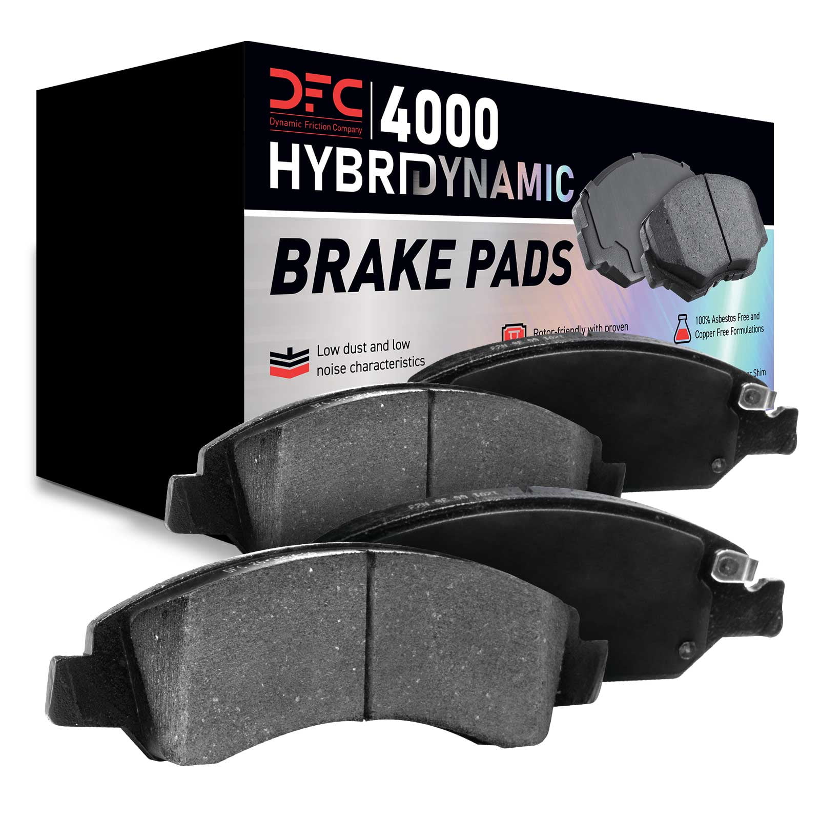 Dynamic Friction Company Rear 4000 HybriDynamic Brake Pads and Hardware Kit 4000-1746-01