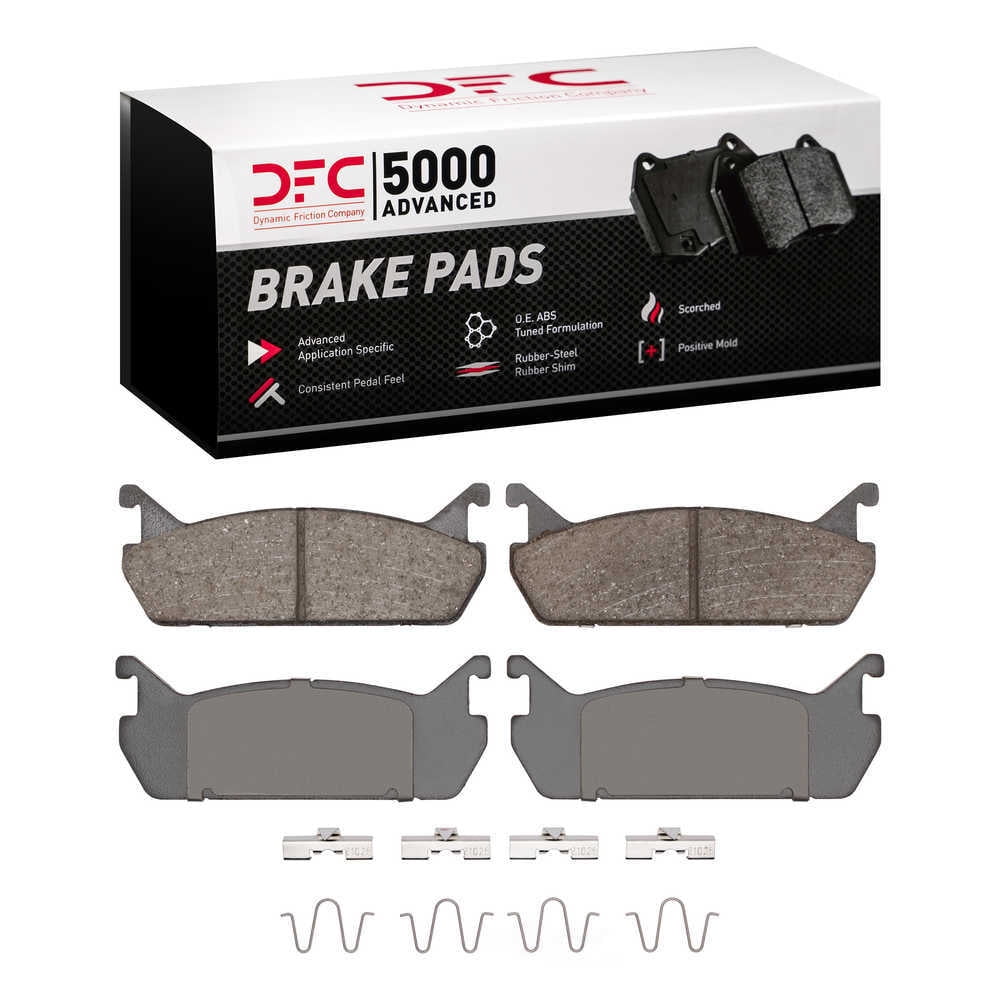 Dynamic Friction Company 1551-0458-01 DFC 5000 Advanced Brake Pads - Ceramic and Hardware Kit - OE