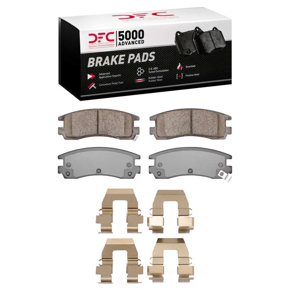 Dynamic Friction Company 1551-0714-01 DFC 5000 Advanced Brake Pads - Ceramic and Hardware Kit - OE