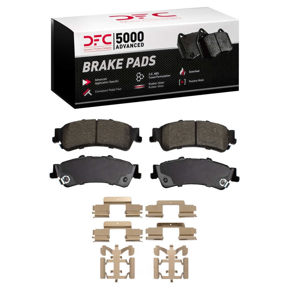 Dynamic Friction Company 1551-0792-02 DFC 5000 Advanced Brake Pads - Ceramic and Hardware Kit - OE