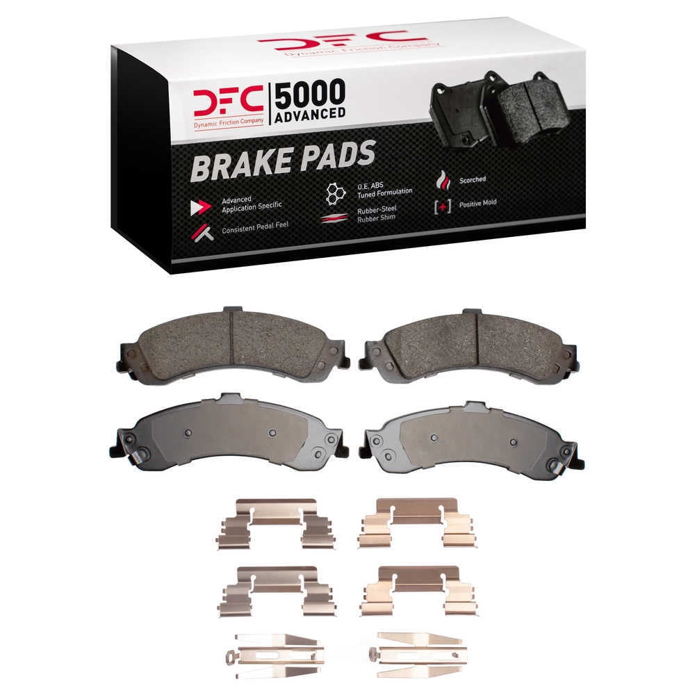 Dynamic Friction Company 1551-0834-01 DFC 5000 Advanced Brake Pads - Ceramic and Hardware Kit - OE