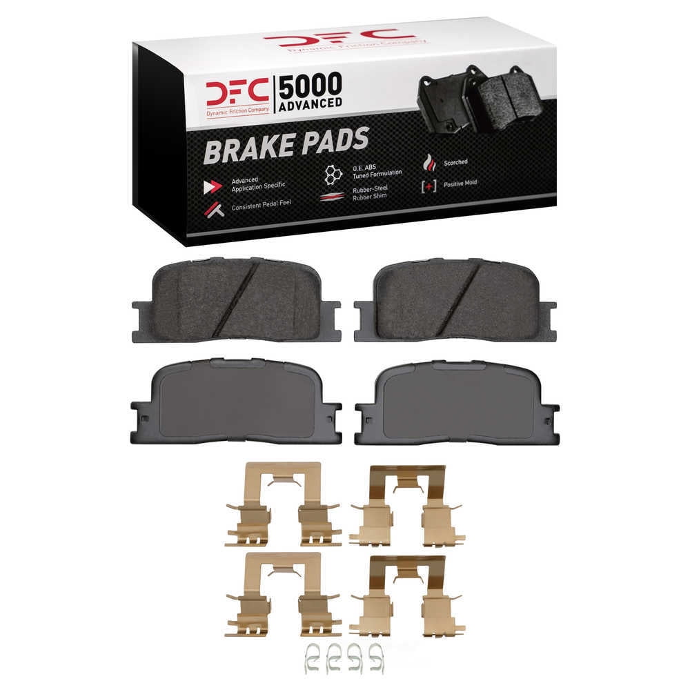 Dynamic Friction Company 1551-0885-01 DFC 5000 Advanced Brake Pads - Ceramic and Hardware Kit - OE
