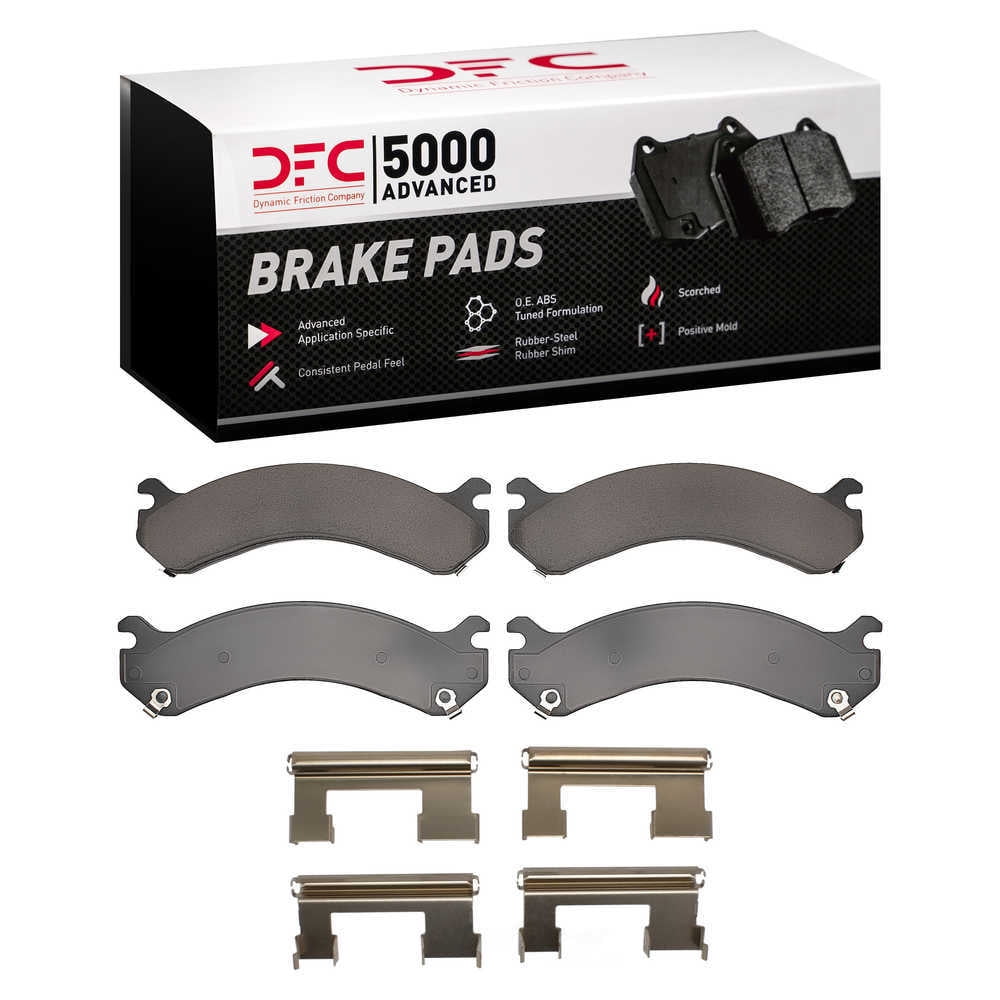 Dynamic Friction Company 1551-0909-01 DFC 5000 Advanced Brake Pads - Ceramic and Hardware Kit - OE