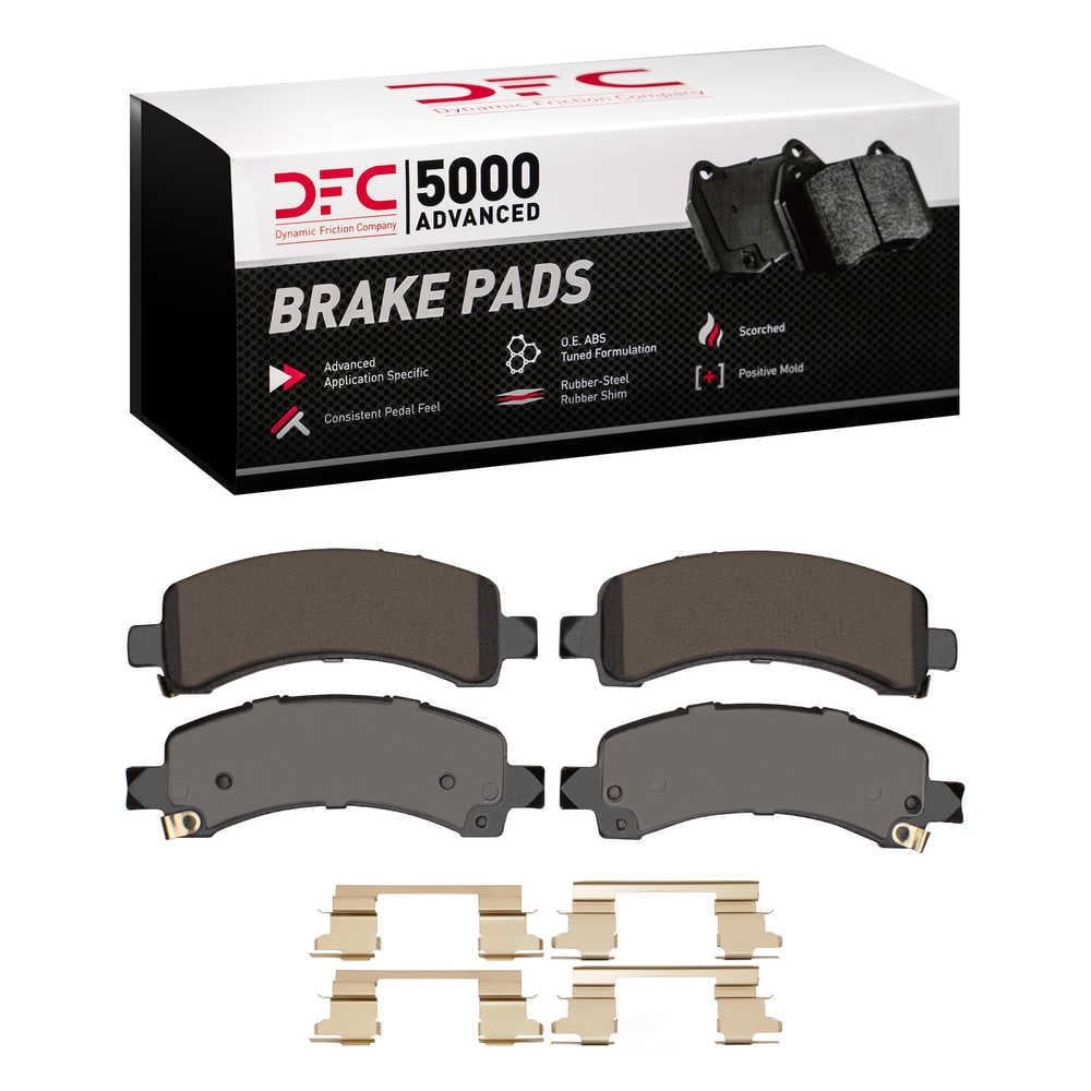 Dynamic Friction Company 1551-0974-11 DFC 5000 Advanced Brake Pads - Ceramic and Hardware Kit - OE