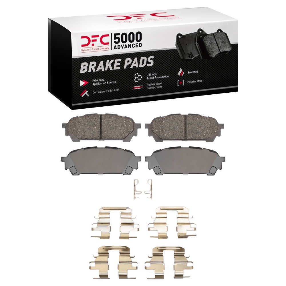 Dynamic Friction Company 1551-1004-01 DFC 5000 Advanced Brake Pads - Ceramic and Hardware Kit - OE