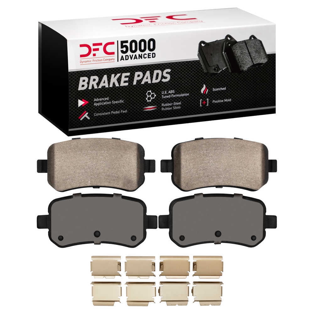 Dynamic Friction Company 1551-1021-01 DFC 5000 Advanced Brake Pads - Ceramic and Hardware Kit - OE