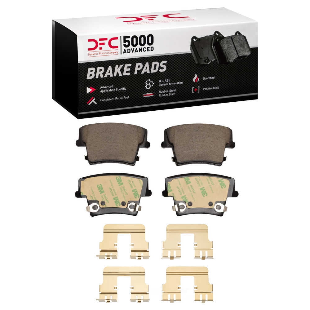 Dynamic Friction Company 1551-1057-01 DFC 5000 Advanced Brake Pads - Ceramic and Hardware Kit - OE