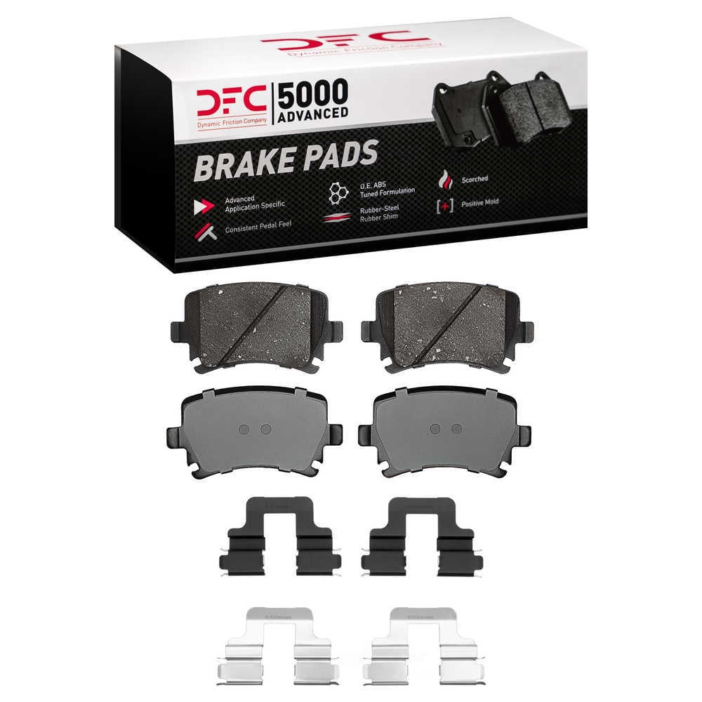 Dynamic Friction Company 1551-1108-01 DFC 5000 Advanced Brake Pads - Ceramic and Hardware Kit - OE
