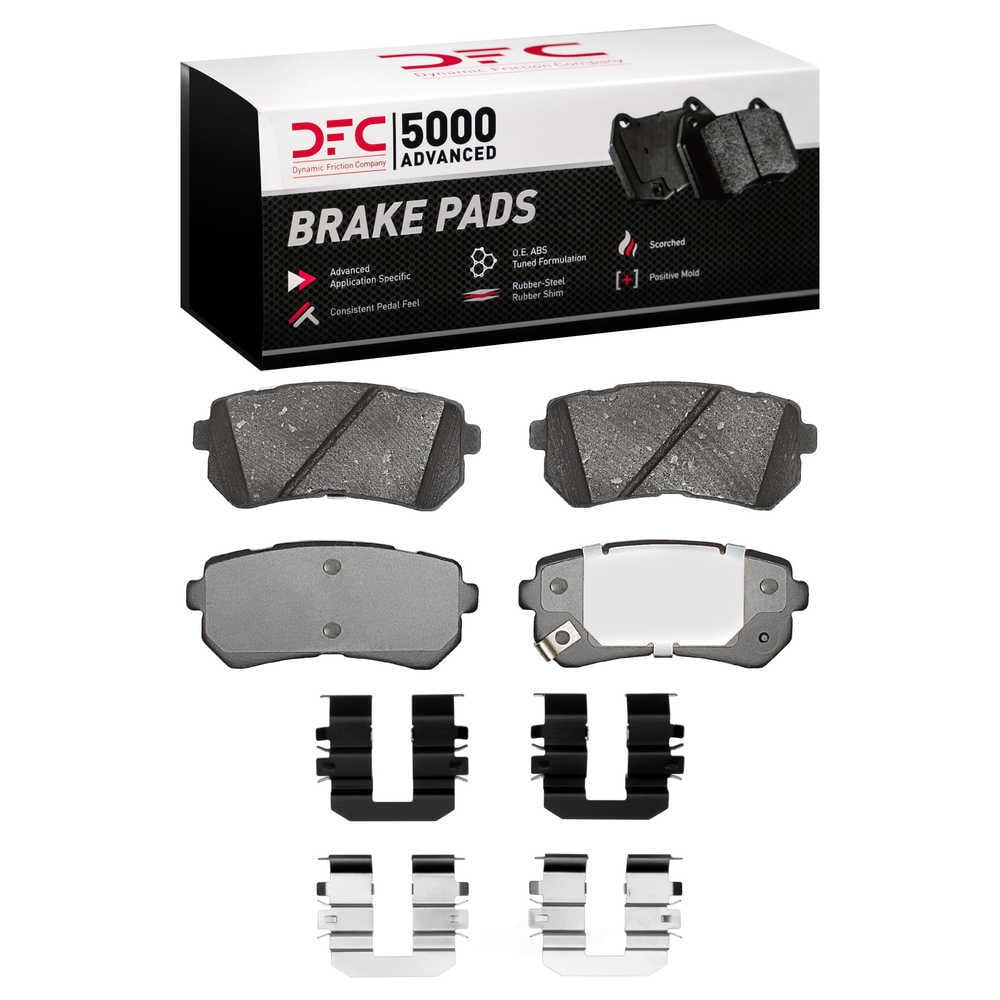 Dynamic Friction Company 1551-1157-01 DFC 5000 Advanced Brake Pads - Ceramic and Hardware Kit - OE