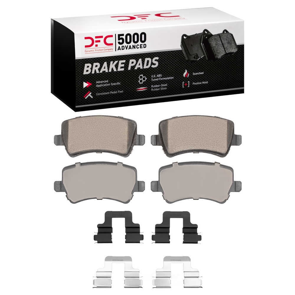 Dynamic Friction Company 1551-1307-01 DFC 5000 Advanced Brake Pads - Ceramic and Hardware Kit - OE
