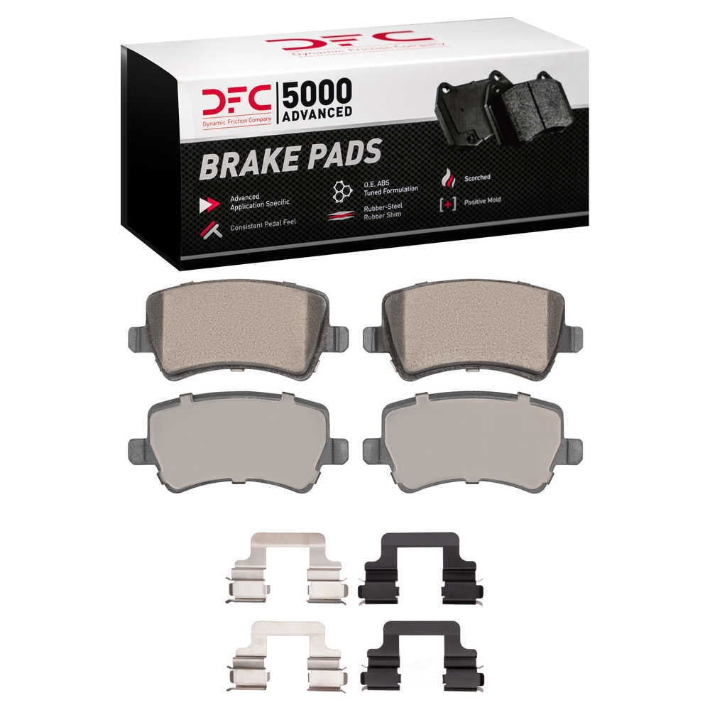 Dynamic Friction Company 1551-1307-02 DFC 5000 Advanced Brake Pads - Ceramic and Hardware Kit - OE